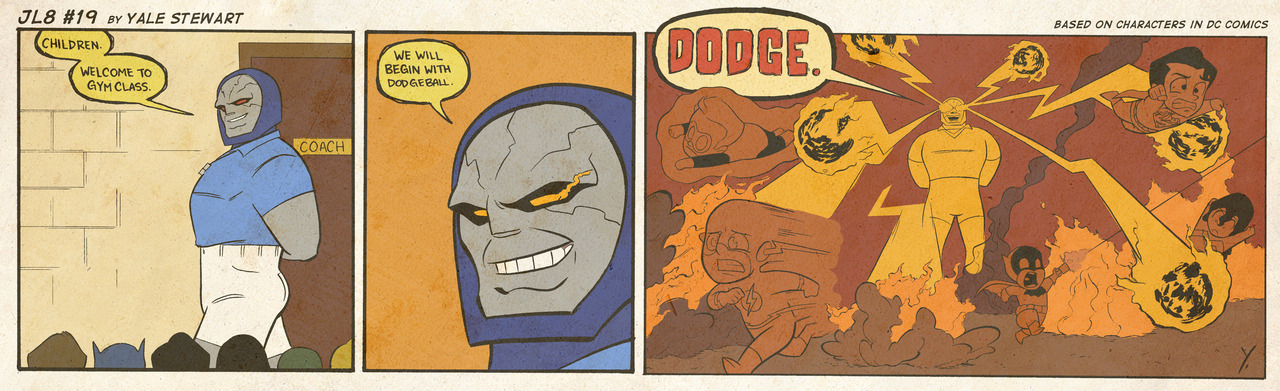 JL8 Dodgeball Darkseid Gym class